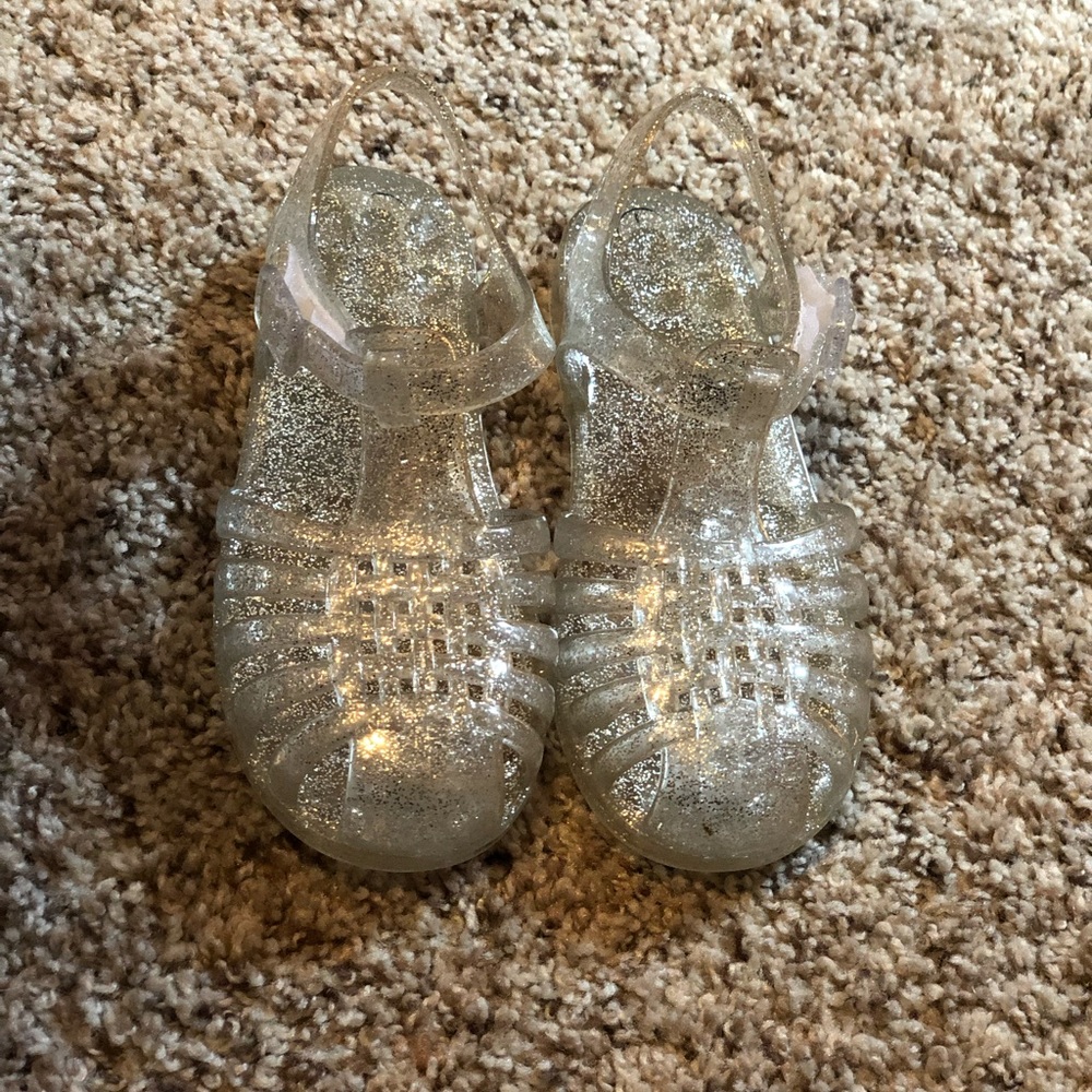 Silver jelly shoes